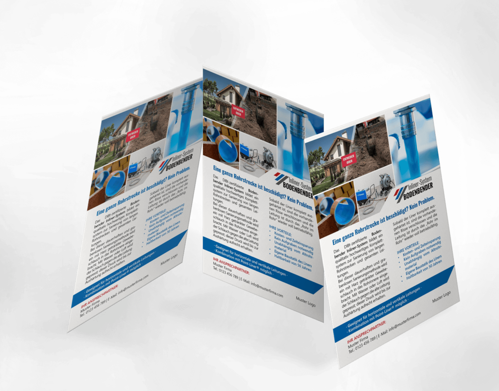 Flyer zum Bodenbender Inliner-System.