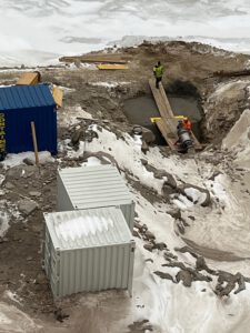 Baustelle auf dem Berg